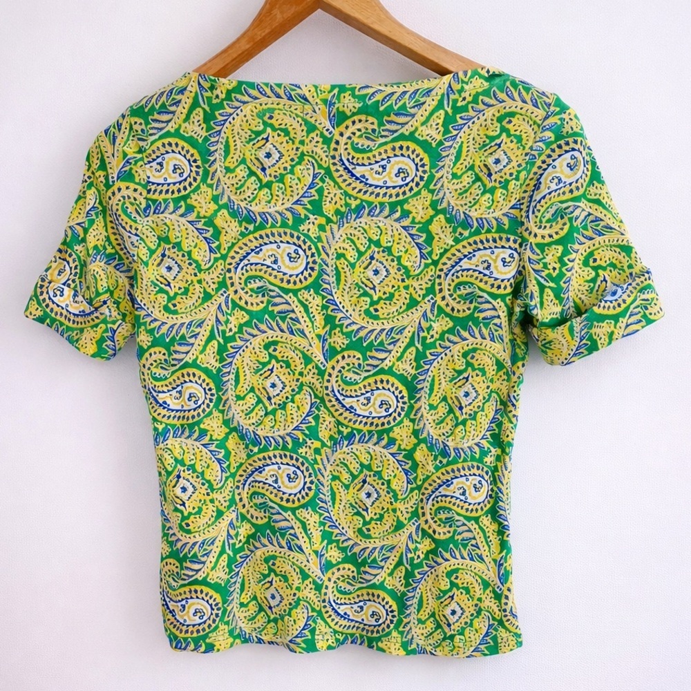 ⭐ 3 for $40 - Ralph Lauren Petite Paisley Cotton Top - Medium - Picture 2 of 6